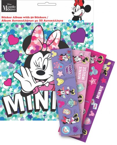 Disney Minnie  Looking Aufkleberalbum mit 50 Aufklebern