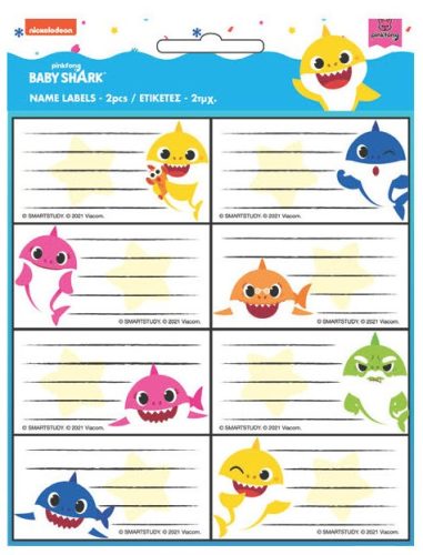 Baby Shark Etikett für Hefte 16 Stück