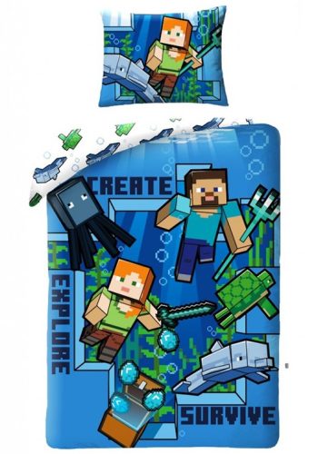 Minecraft Bettwäsche Atlantis 140×200cm, 70×90 cm
