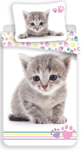 Katze Heart Paw Bettwäsche-Set 140×200cm, 70×90 cm