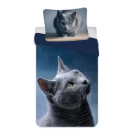 Katze Dark Bettbezug 140×200cm, 70x90 cm Mikrofaser