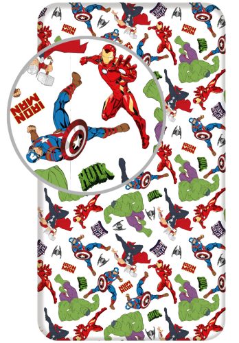 Avengers White Spannbetttuch 90x200 cm