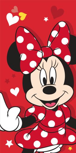 Disney Minnie Red heart Badetuch, Strandtuch 70x140 cm