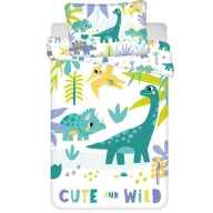   Dinosaurier Cute & Wild Kinderbettwäsche 100×135cm, 40×60 cm