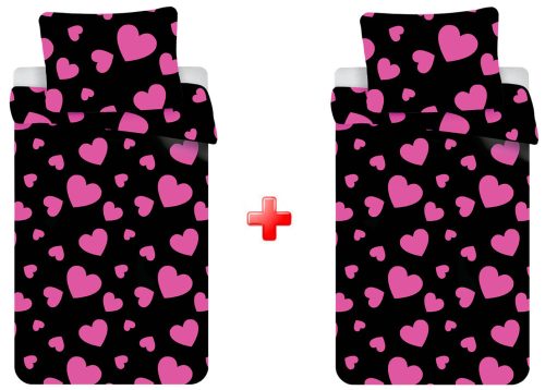Liebe Pink Hearts double Bettwäsche 140×200cm, 70x90 cm