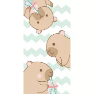 Capybara Bubble Badehandtuch, Strandtuch 70x140cm