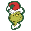 Der Grinch Green Smile geformtes Kissen, Dekokissen 36x23 cm