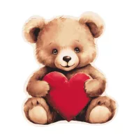 Bär Heart Teddybärförmiges Kissen, Dekokissen 39x33 cm