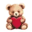 Bär Heart Teddybärförmiges Kissen, Dekokissen 39x33 cm