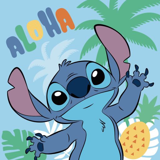 Disney Lilo und Stitch Ananas Handtuch, Gesichtstuch, Handtuch 30x30cm
