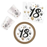   Geburtstag Milestone Happy Birthday 18 Party-Set mit 36 Teilen und 23 cm Teller