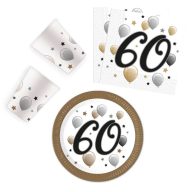   Geburtstag Milestone Happy Birthday 60 Party Set 36-teilig mit 23 cm Tellern