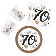   Geburtstag Milestone Happy Birthday 70 Party-Set mit 36 Teilen und 23 cm Tellern