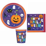 Halloween Friends Partyset mit 36 Stück und 23 cm Tellern