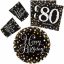 Geburtstag Gold Happy Birthday 80 Party-Set mit 32 Stück und 23 cm Tellern