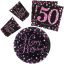 Geburtstag Pink Happy Birthday 50 Party-Set mit 32 Teilen und 23 cm Teller
