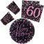 Geburtstag Pink Happy Birthday 60 Party-Set mit 32 Teilen und 23 cm Tellern