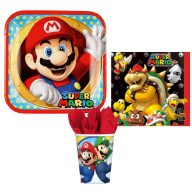   Super Mario Mushroom World Party-Set mit 36 Teilen und 23 cm Teller