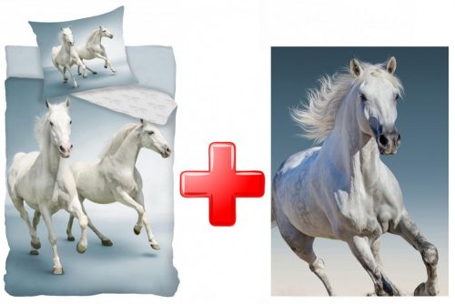 Pferd Bettwäsche und Polar-Decke Set