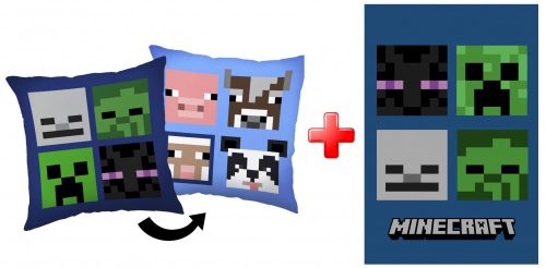 Minecraft Kissen und Decke Set