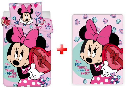 Disney Minnie Sweets Kinder-Bettwäsche und Polar-Decke Set