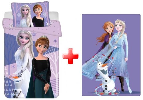 Disney Eiskönigin Purple Kinder-Bettwäsche und Polar-Decke Set