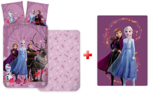 Disney Eiskönigin Purple Kinder-Bettwäsche und Polar-Decke Set