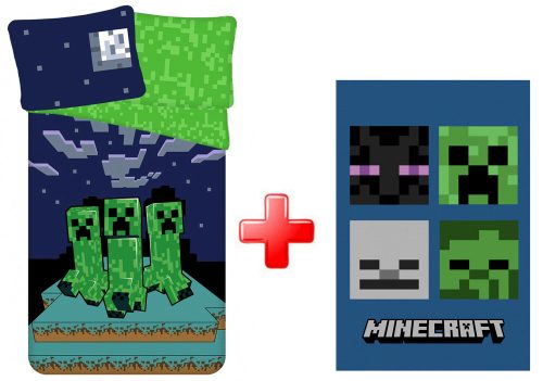 Minecraft Bettwäsche und Polar-Decke Set