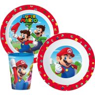   Super Mario Mushroom Kingdom Geschirrset, Mikrokunststoff-Set, mit 260 ml Becher