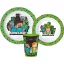 Minecraft Creeper Geschirrset, Mikro-Kunststoffset, mit Becher 260 ml