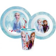   Disney Eiskönigin Blue Forest Geschirrset, Mikro-Kunststoffset, mit 260 ml Becher