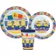 Minions Striped Essgeschirr, Mikrokunststoff-Set, mit Becher 260 ml