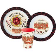   Stranger Things Upside Down Essgeschirr, Mikrowelle-Kunststoff-Set, Becher 260 ml