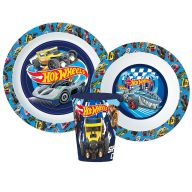   Hot Wheels Blue Fire Essgeschirr, Mikrokunststoffset mit Becher 260 ml