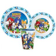   Sonic the Hedgehog Adventure Geschirrset, mikrowellengeeignetes Plastikset, Becher 260 ml
