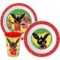  Bing Happy Bunny Geschirrset, Mikro-Kunststoffset, mit Becher 260 ml