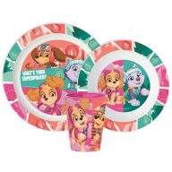   Paw Patrol Superpowers Geschirrset, Mikrokunststoff-Set, mit Becher 260 ml