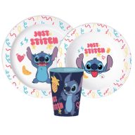   Disney Lilo und Stitch Just Geschirrset, Mikroplastik-Set mit Becher 260 ml