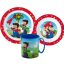 Super Mario Mushroom Kingdom Geschirrset, Micro-Kunststoff-Set mit Tasse 350 ml