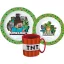 Minecraft Creeper Geschirrset, Mikro-Plastikset mit Tasse 350 ml