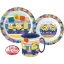 Minions Striped Geschirrset, Mikroplastik-Set mit 350 ml Tasse