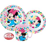   Disney Minnie Feel Good Geschirrset, mikro Kunststoffset mit Becher 350 ml