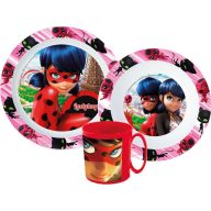   Miraculous Geschichten von Ladybug und Cat Noir Heroes Geschirrset, Mikrokunststoffset mit Tasse 350 ml