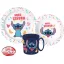 Disney Lilo und Stitch Palms Disney Lilo & Stitch Geschirrset, Mikroplastik-Set mit 350 ml Becher