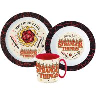   Stranger Things Upside Down Geschirrset, Mikrokunststoff-Set mit Becher 350 ml