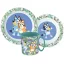 Bluey Tropical Geschirrset, Mikrokunststoff-Set mit Becher 390 ml