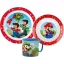 Super Mario Mushroom Kingdom Geschirrset, Mikro-Kunststoffset mit Becher 265 ml