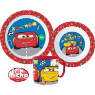   Disney Cars Lets Race Essgeschirr, Mikrokunststoff-Set mit Becher 265 ml