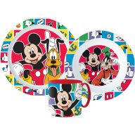  Disney Mickey Better Together Geschirrset, Mikrowellen-Kunststoffset mit Tasse 265 ml