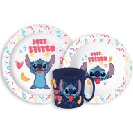  Disney Lilo und Stitch Palms Disney Lilo & Stitch Geschirrset, Mikro-Kunststoff-Set mit Becher 265 ml